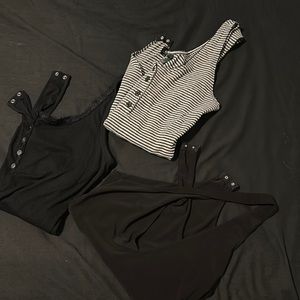 Women’s (all 3 included) one piece tank tops. Size Large